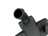 Close-up of a black vacuum cleaner hose attachment against a white background. Produktbild-Vorschau