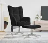Design Möbel Relaxsessel mit Hocker Schwarz Samt - 2024 Neu Produktbild-Vorschau 1