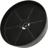 A round, black charcoal filter, likely for a kitchen hood, is shown from a slightly angled top-down perspective. Náhľad obrázku produktu