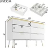 Flieks Kommode Sideboard Glasplatte, Schubladenkommode Produktbild-Vorschau 7