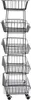 A black five-tier rolling storage cart with wire baskets. Voir les images du produit