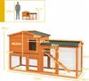 PawHut Hasenstall 2 Ebenen Kaninchenstall aus Tannenholz Produktbild-Vorschau 3