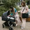 Two women with a baby stroller in an outdoor setting. Produktbild-Vorschau