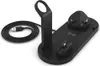 A black 4-in-1 wireless charging station for electronic devices is shown against a white background. Produktbild-Vorschau