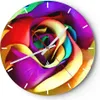 Wanduhr - Rund - Glasuhr - Blume Farbe Rose - 40x40cm - Produktbild-Vorschau 1