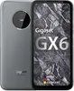 A Gigaset GX6 outdoor smartphone is shown from the front and back, with the screen displaying promotional text and graphics. Podgląd zdjęcia produktu