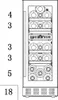A black and white line drawing of a wine cooler with numbers on the left side. Produktbild-Vorschau