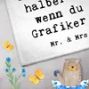Mr. & Mrs. Panda Handtuch Grafiker Herz - Weiß - Geschenk, Produktbild-Vorschau 3
