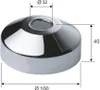 A chrome-plated rosette with dimensions indicated by measurement lines and numbers. Náhľad obrázku produktu