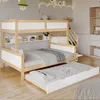 Kinder-Etagenbett mit Rollbett, Stauraumtreppe, Fallschutz, Produktbild-Vorschau 6