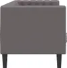 Divano Chesterfield a 3 Posti Grigio in Pelle finta Anteprima dell’immagine prodotto 4
