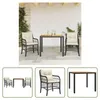 The Living Store 3-tlg. Bistro-Set mit Kissen Schwarz Poly Produktbild-Vorschau 1