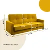 Schlafsofa - 212x92x89 cm - Gelb - Sofa mit Bettkasten - Produktbild-Vorschau 4