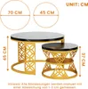 okwish Table basse 2 pcs, aspect marbre noir rond, pieds en Voir les images du produit 5