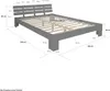Lit Double en Bois Lit Futon Lit 180x200 Gris Pin Cadre de Voir les images du produit 6
