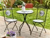 BELIANI Balkon Set Schwarz u. Blau aus Metall Mosaik Muster Produktbild-Vorschau 2