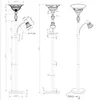 Technical drawings of floor lamps with dimensions and details. Produktbild-Vorschau