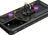 A black phone case with a ring holder is shown at an angle. Produktbild-Vorschau