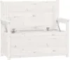 vidaXL Lavice bílá 112,5x51,5x96,5 cm Borovicový masiv Náhled obrázku produktu 4