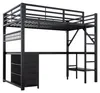 Metalowe łóżko piętrowe 90x200 cm z biurkiem w kształcie Podgląd zdjęcia produktu 9