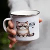Meow Katze Grumpy Emaille Tasse Lustig Geschenkidee für Produktbild-Vorschau 4