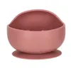 A close-up studio shot of a silicone baby bowl with a suction base. Voir les images du produit