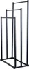 A black metal towel rack with three bars of varying heights, shown against a white background. Anteprima dell’immagine prodotto