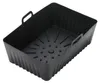 A black silicone air fryer liner with handles. Produktbild-Vorschau