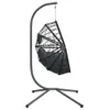 vidaXL Hängesessel Ei-Design mit Ständer Anthrazit Rattan Produktbild-Vorschau 5