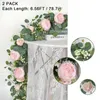 Kunstblumen Girlande - Eukalyptus/Rose - Produktbild-Vorschau 2