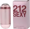 A bottle of Carolina Herrera 212 Sexy Eau De Parfum and its packaging are displayed side-by-side against a white background. Podgląd zdjęcia produktu
