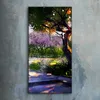 Dekor Leinwand Uhr Wandbilder 30x60 Malerei Bäume Blumen Produktbild-Vorschau 2