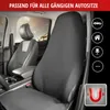 Interior view of a car seat with a dark gray seat cover installed. Produktbild-Vorschau