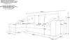 A diagram showing the dimensions of a sofa. Voir les images du produit