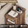 COSTWAY Beistelltisch mit Ladestation, Nachttisch mit Produktbild-Vorschau 5