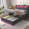 okwish Lit à coussins 160×200 cm avec éclairage LED, ports Voir les images du produit 1