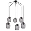 Hängeleuchte, 6-Flammig, Gitter, schwarz, 75 cm Produktbild-Vorschau 2