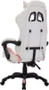 Sedia da gioco con luci LED RGB in ecopelle rosa e bianca Anteprima dell’immagine prodotto 4