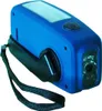 A blue and black hand-crank dynamo flashlight with a wrist strap. Náhľad obrázku produktu
