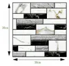 Quadratisches 3D-Ziegelmuster-Wandaufkleber in Weiß, Schwarz und Grau mit Marmortexturen, mit 30cm Maßen Voir les images du produit