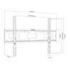 A technical drawing of a TV wall mount with dimensions indicated. Anteprima dell’immagine prodotto