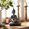 INtrenDU Buddha Figur 31 cm mit Teelichthalter Polyresin Produktbild-Vorschau 3