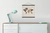 MuchoWow® Textilposter Weltkarte - Einfach - Holz 60x60 cm Produktbild-Vorschau 3
