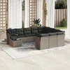 vidaXL 11-tlg. Garten-Sofagarnitur mit Kissen Grau Poly Produktbild-Vorschau 2