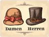 Damen und Herren WC Toiletten Schild im Vintage-Style Produktbild-Vorschau 1
