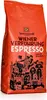 A bag of coffee beans with a stylized illustration of a city scene. Produktbild-Vorschau