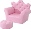 HOMCOM Kindersofa mit Ottomane Kindersessel Prinzessinnen Produktbild-Vorschau 1