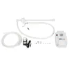 A collection of white and black electronic components and tubing laid out on a white background. Náhled obrázku produktu