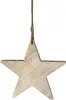 A single wooden star ornament hanging from a string against a white background. Produktbild-Vorschau