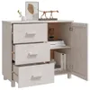 vidaXL Sideboard HAMAR Weiß 90x40x80 cm Massivholz Kiefer - Produktbild-Vorschau 13